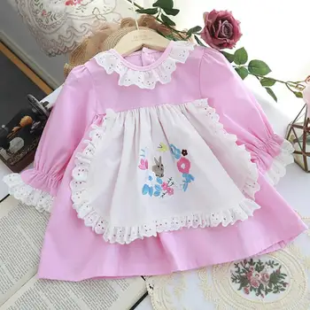 

Baby Girl autumn Pink Vintage Lolita Princess Dress Spanish England Turkey kids casual dress