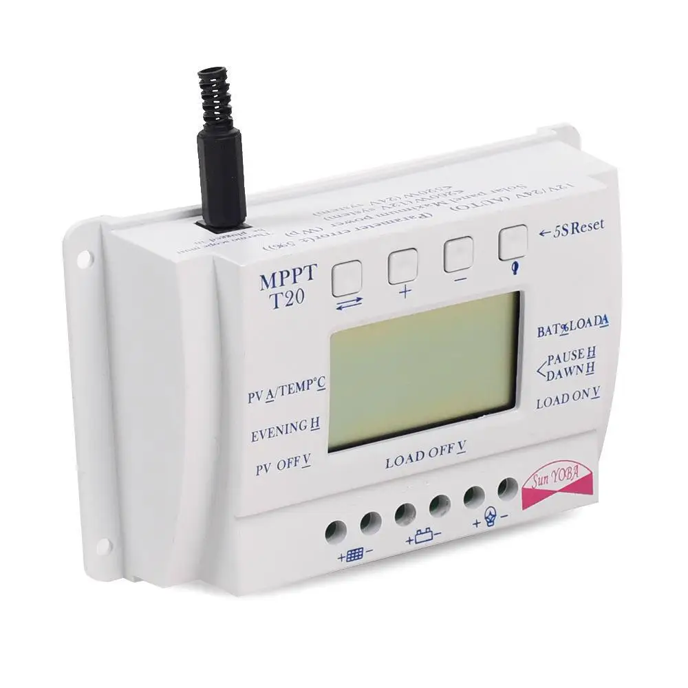 

LCD 10/ 20/30 / 40A 12V / 24V MPPT Solar Panel Regulator Charge Controller 3 Timer