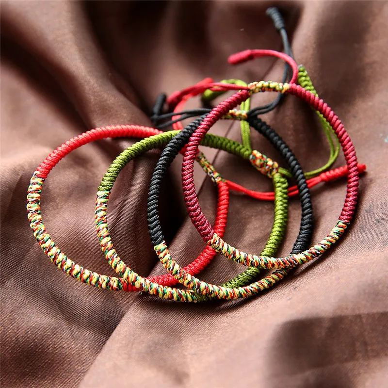 Tibetan Buddhist Braided Cotton Lucky Rope Bracelet & Bangles For Women Men Handmade Friendship Bracelets bracelet jewelry