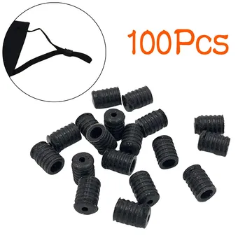 

50/100pcs Masks Rope Black Cord Lock Spring Clasp Stop Single Hole Drawstring Stopper Toggles For Drawstrings Elastic Cord #YJ