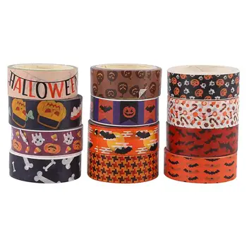 

12 Rolls Halloween Scrapbook Tapes Delicate Prime Gift Packaging Tape Paper Tapes Photo Album Decor Tape for Girls Toddler