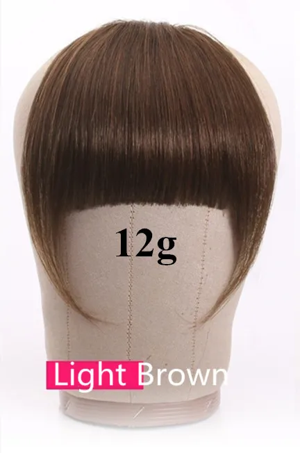 Brown 12g temple Halo Lady beauty, блонд, человеческие волосы, челка, на заколках, для наращивания, не Реми, на заколках, бахрома, волосы, тупой срез, челка, 613 блонд, аккуратный взрыв - Цвет: Brown 12g temple