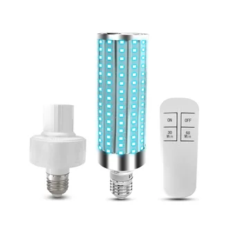 

2020 Hot 60W UV Germicidal Lamp Smart Timing LED UVC E27 Household Ozone Disinfection Light Corn Bulb For Home Remote Control
