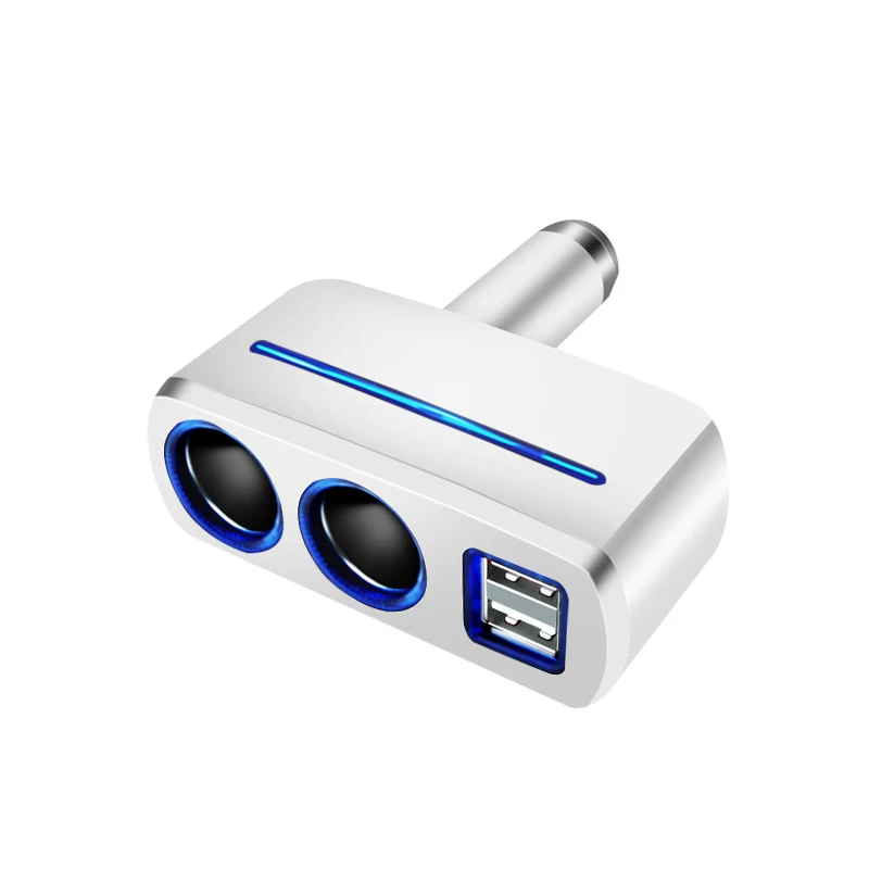5V 3.1A двойной зарядное устройство USB и адаптер прикуривателя с светодиодный подсветкой быстрое зарядное устройство для iPhone для samsung Unviersal портативный - Название цвета: Белый
