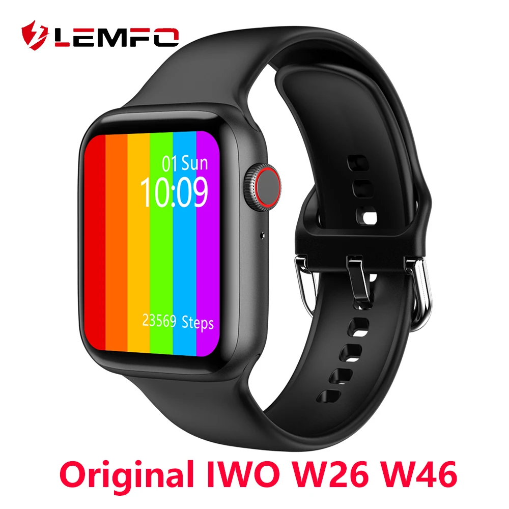 Смарт-часы IWO W26 W46 LEMFO 2021 мужские и женские Bluetooth-вызов 1 75 дюйма водозащита IP68