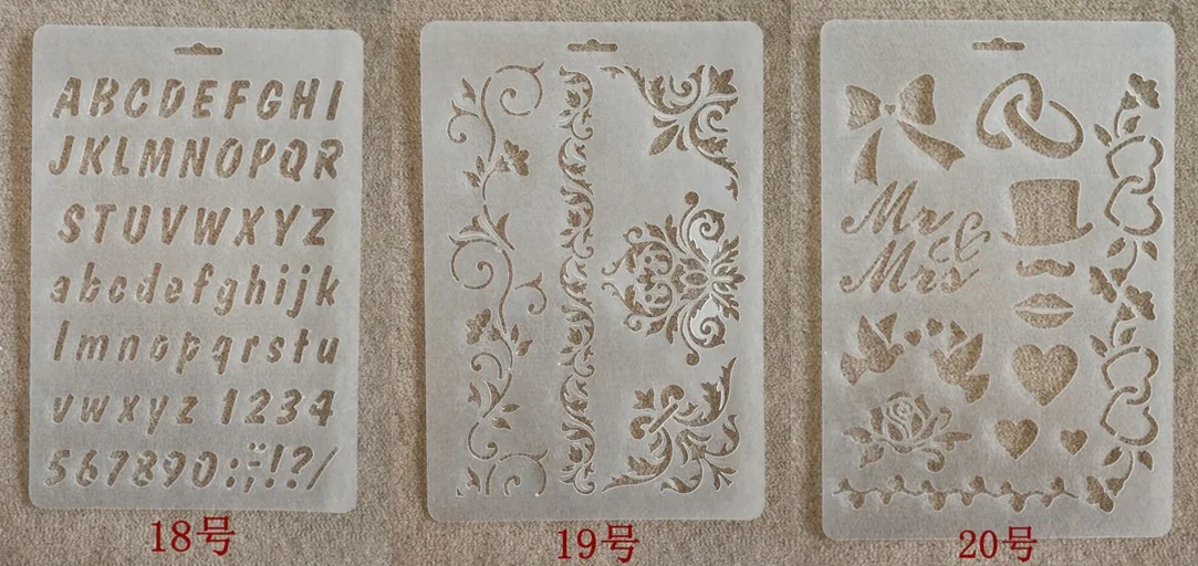 [Color 5-] A4 Painted Template Scene Lettered Hollow out Drawing Accessories Painting Theme Lace Ruler