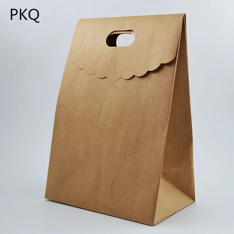 15x10x22 см конверт мешок модный Подарочный пакет твердый крафт-бумажный мешок Флип готовая подарочная упаковка для печенья с ручкой