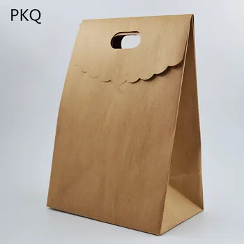 

15x10x22cm Envelope Bag Fancy Gift Bag Solid kraft Paper Bag Flip Finished Gift cookies Packaging bag with handle