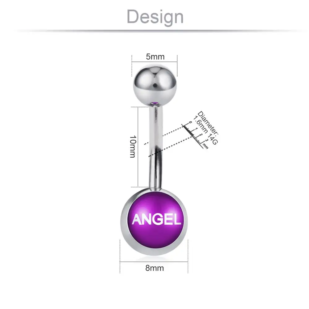 Двойной круглый из нержавеющей стали геометрической формы пупка Кольцо пирсинг ювелирные изделия для тела ночной клуб танец пупка колокольный пирсинг девушка - Окраска металла: angel