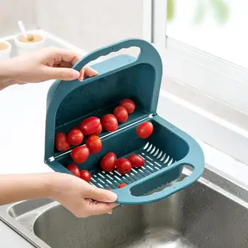 

Foldable Kitchen Drain Basket Sink Storage Rack Wash Fruit Colanders Drainer Basin Vegetables Drain Sieve Food Washing Basket