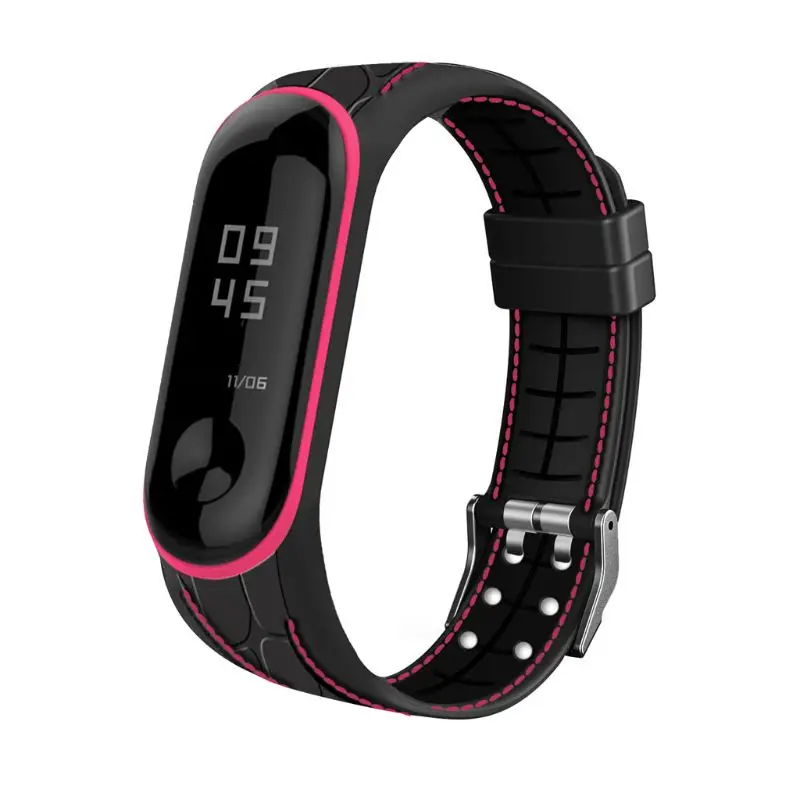 78-Hot Pink Для mi Band 3 4 ремешок спортивный Honeycom бамбуковые силиконовые часы наручные браслет mi Band 3 ремешок аксессуары браслет Смарт - Цвет: 78-Hot Pink
