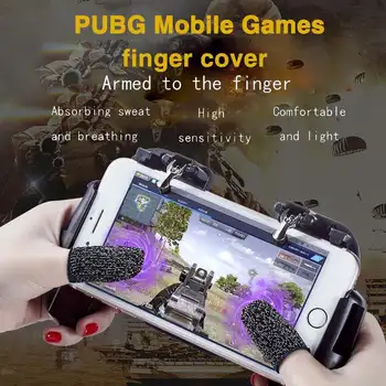 

1 Pair for PUBG Mobile Games Gloves Sleep-proof Sweat-proof Professional Touch Screen Thumbs Finger Sleeve for iPhone / Android