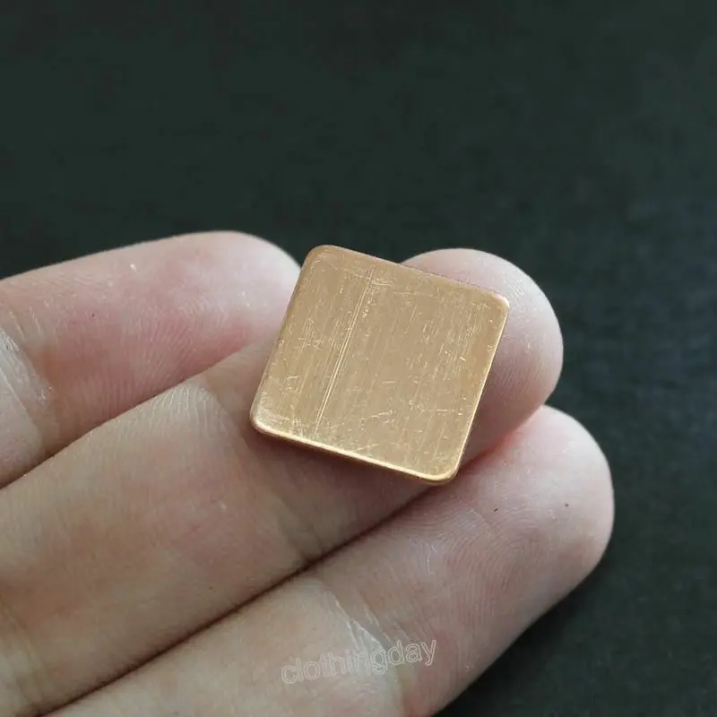15*15*1mm Thick Copper Hearsinks Cooling Copper Pad Shim laptop CPU GPU - 10 Pcs