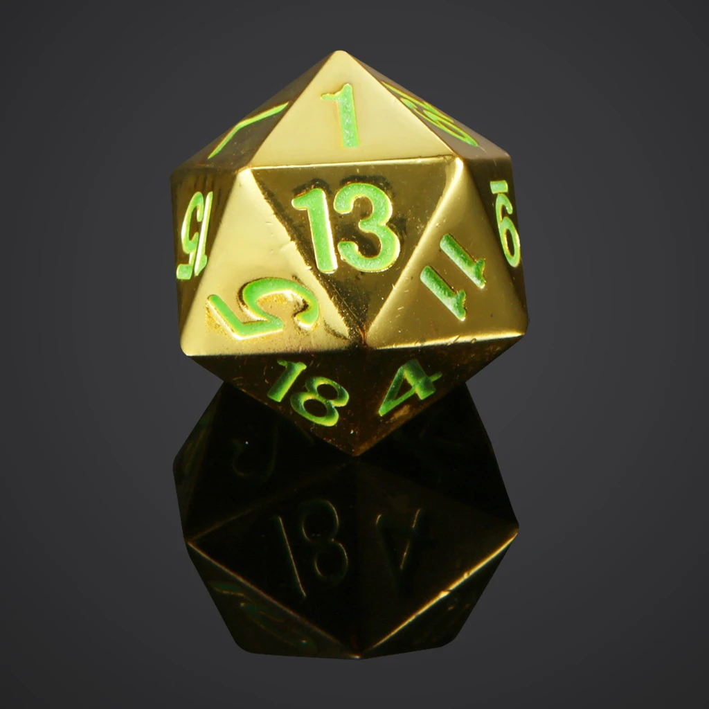 Твердые металлические D20 многогранные игральные кости для D & ролевых игр с