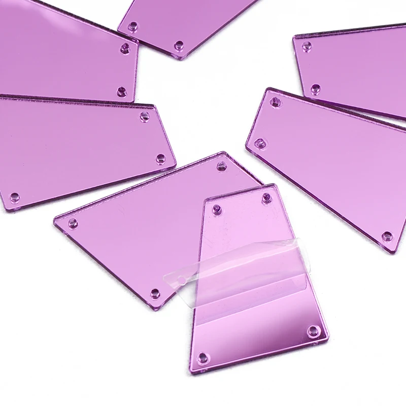 Purple YANRUO ТРАПЕЦИЕВИДНОЕ шитье зеркальное шитье стразами стразы с плоской задней частью 30 шт. Акриловые стразы для платья Изготовление поделок своими руками - Цвет: Purple