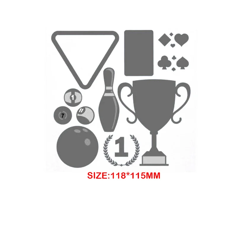 2024 스크랩북 야외를위한 새로운 스텐실 금속 절단 다이 바베큐 트로피 도미노 DIY 엠보싱 앨범 카드 수제 도구