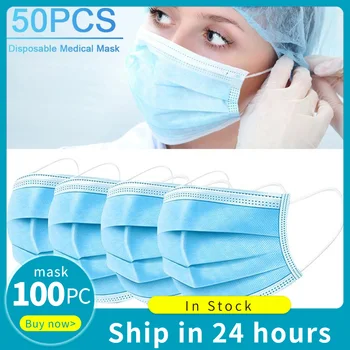 

200pcs Strong Protection Masks Disposable Face Masks 3-Ply Disposable Face Mask Patchwork Windproof masque adulte jetable Mask