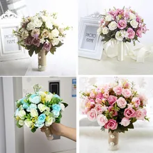 SexeMara букет для свадьбы Ramos De Novia Artificiales розовый синий фиолетовый красный лента ручка свадебные аксессуары