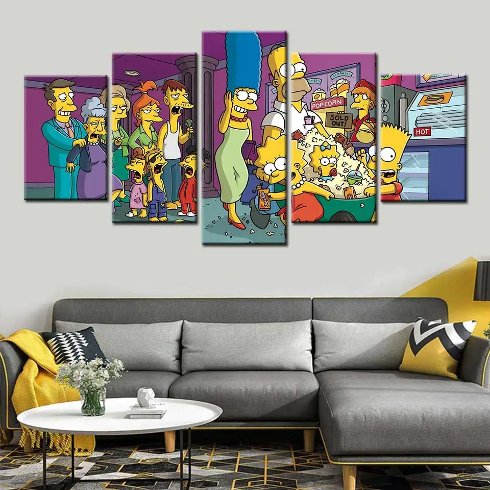 

Simpsons Classic Anime Wall Popular Art Canvas Painting HD Picture Artworks Poster And Prints Kids Room Modern Decoration