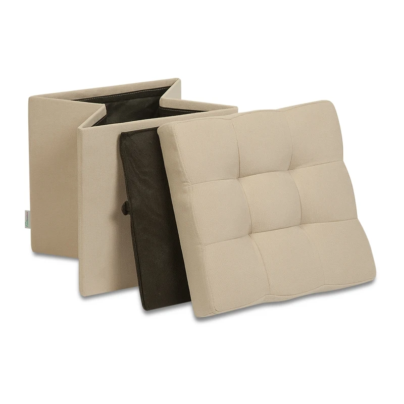 Дели пуф складной для хранения Delicatex светло бежевый игрушек в прихожию