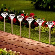 

Outdoor Solar Light LED Lawn Lamp Straight Pole Diamond Lamp Waterproof Garden Park Villa Path Landscape Patio Lights Decoration