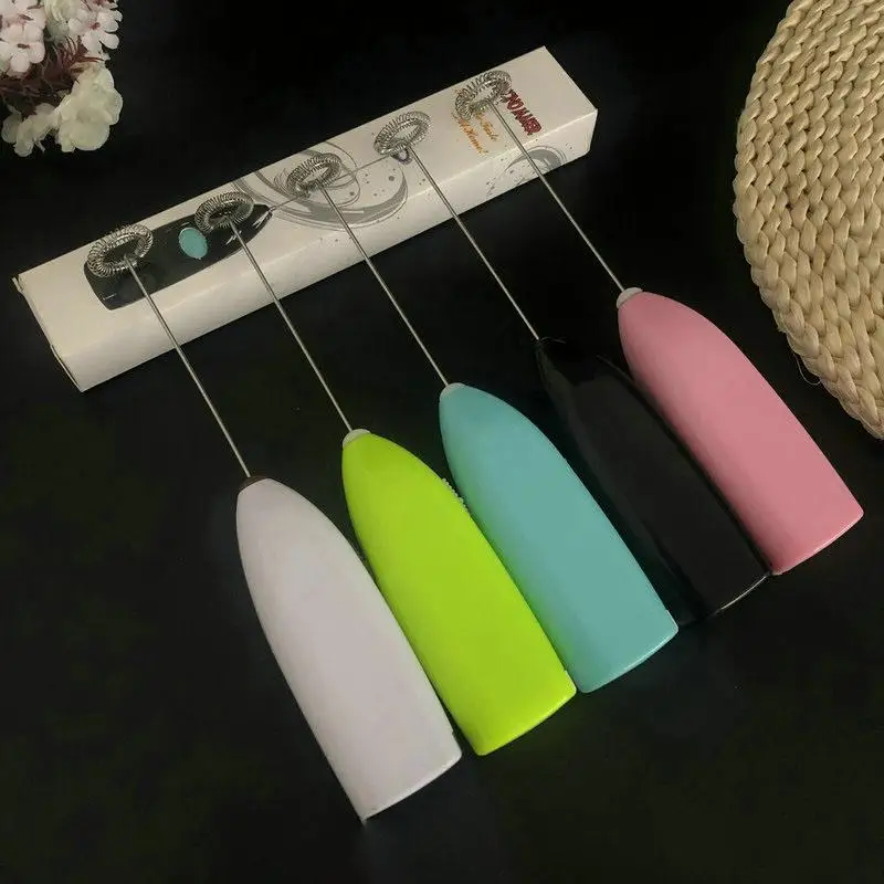 Egg Tools Milk Frother Handheld Battery Operated Electric Foam Maker For Coffee Hot Chocolate Durable Drink Mixer With Stainless Steel Whisk