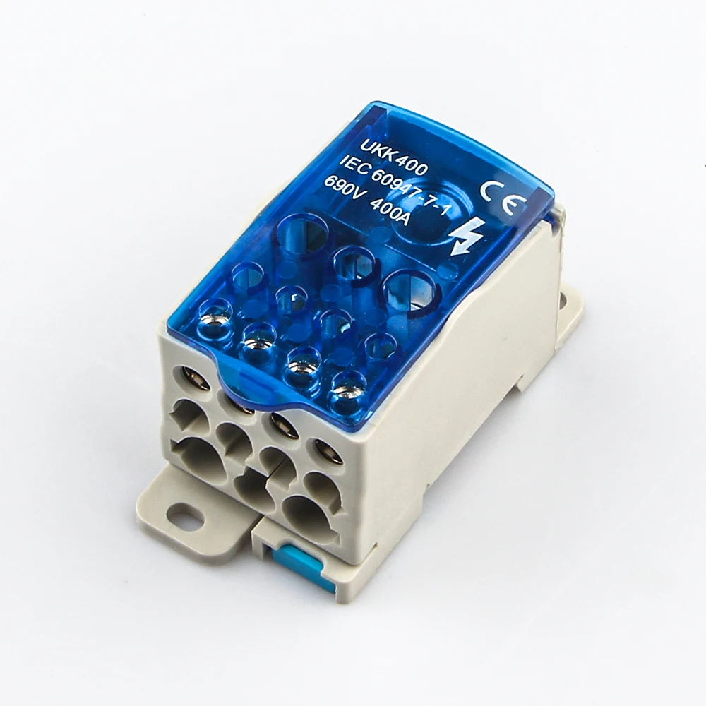 UKK 80A Din Rail Distribution Box Block One In Multiple Out Power Universal Electric Wire Connector Junction Box Terminal Block