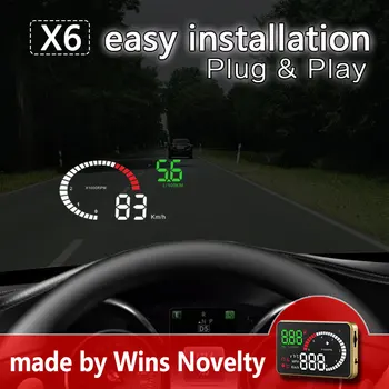 

X6 Auto Digital Speedometer Car Electronics Speed Projector Accessories OBD2 Gauge Head Up Display Car Hud On-board Computer