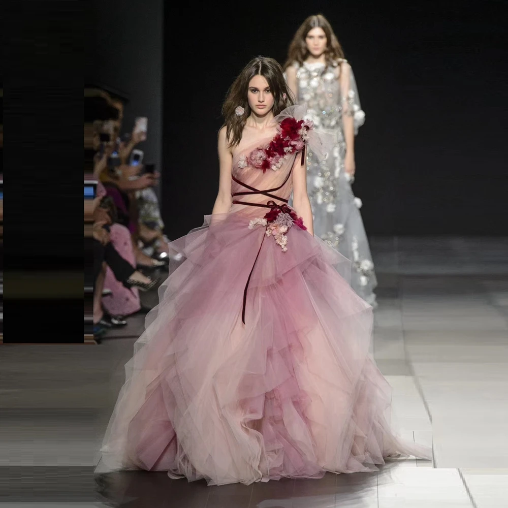 2020 Nieuwe Rrival Elegante Celebrity Avond Party Vrouwen Jurk Luxe Een Schouder Roze Tie-Geverfd Bloem Lange Maxi Vestidos платье 2020 Nieuwe Rrival Elegante Celebrity Avond Party Vrouwen Jurk Luxe Een Schouder Roze Tie-Geverfd Bloem Lange Maxi Vestidos платье