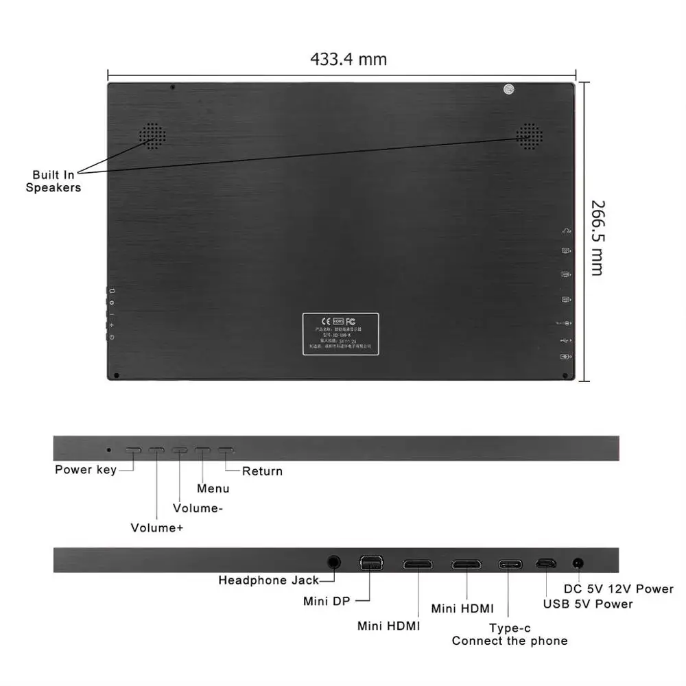 Портативный игровой монитор hd ЖК экран 18 4 дюйма 4K IPS hdmi 3840X2160 17 3 мини для