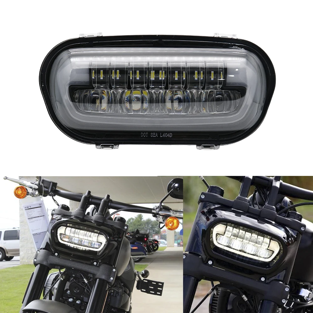 9 дюймов светодиодные мотоциклетные фары головная лампа для Fat Bob модель Moto светодиодный лампы, передние фары с лампами накаливания черный