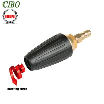 

Auto High Pressure Washer Rotating Spray Turbo Tornador Nozzle ,3000 PSI 3.0 Orifice 3.0 GPM with 1/4" Quick Connect Plug Hot