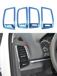 Couvercle de sortie de climatiseur pour Skoda Karoq 2018 2019 2020, cadre de garniture, pièces de voiture en acier inoxydable chromé, accessoires d'intérieur 