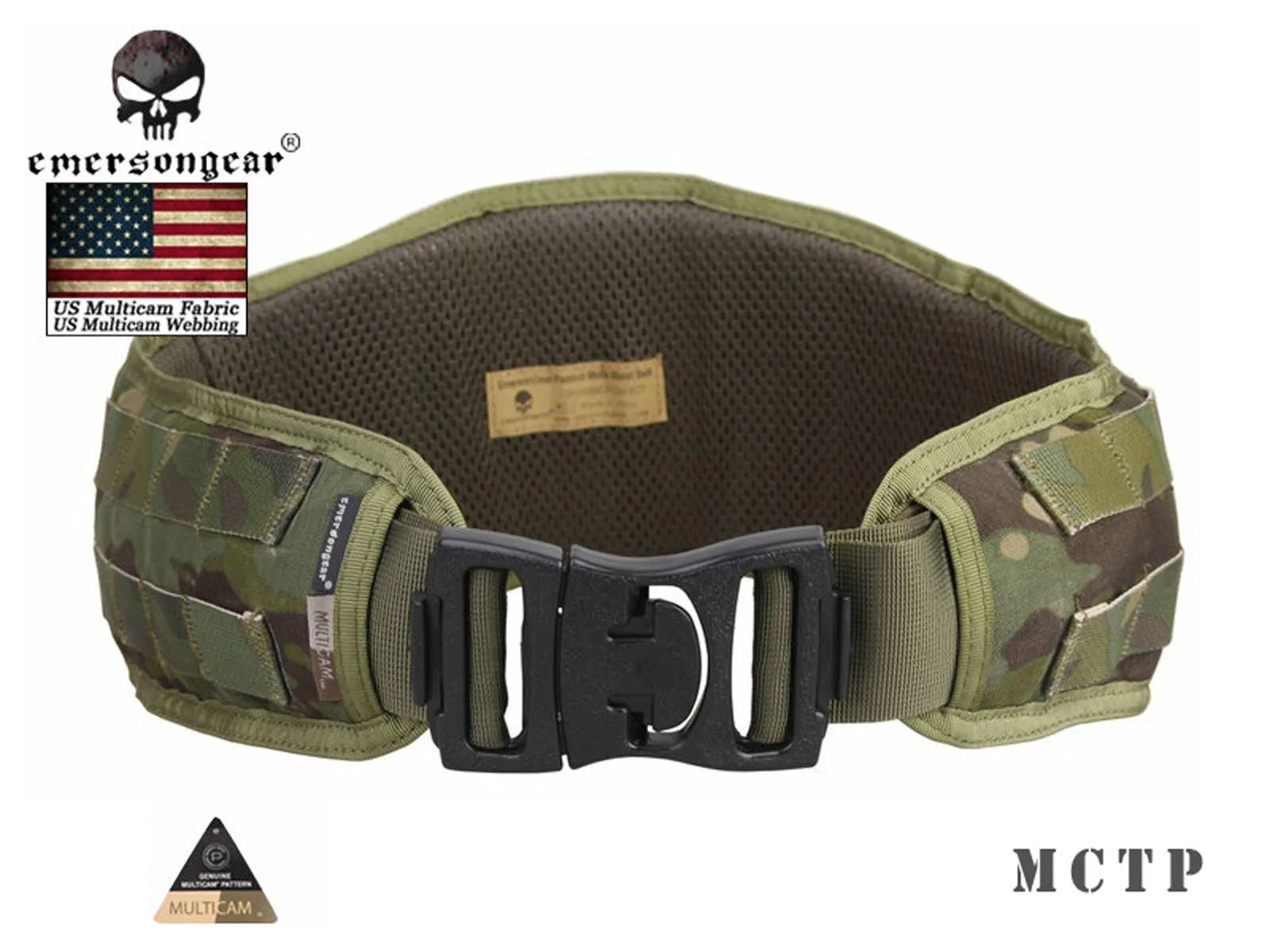 EmersonGear-Padded Molle Waist Belt, Airsoft Combat Waistband, Tactical EM9086
