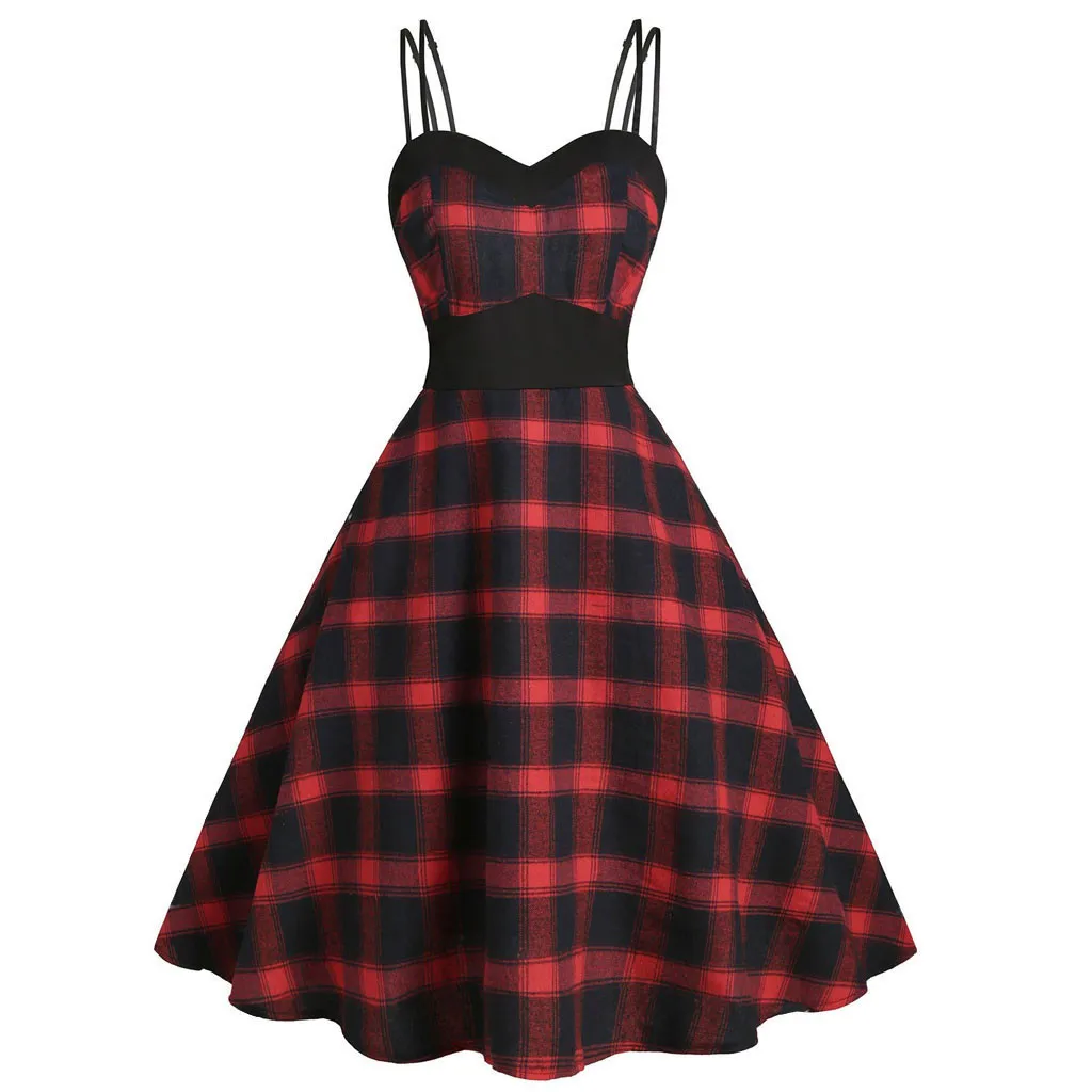 red plaid dress womens