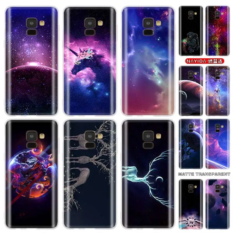 Чехол для Samsung мягкий чехол из ТПУ Galaxy J6 J8 J3 J5 J7 J4 Plus 2018 2016 2017 EU Prime Pro j610 Interstellar Purple