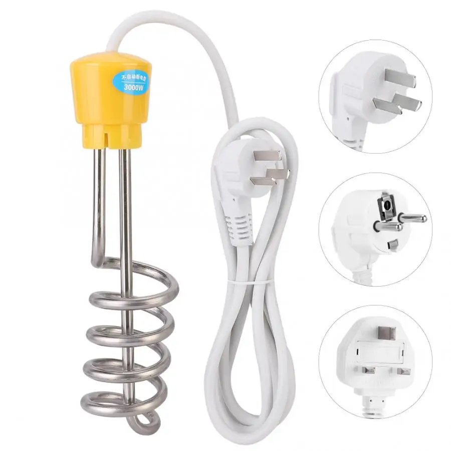 

2m 3000W Electric Water Heater Element Mini Boiler Hot Water Coffee Immersion Bathroom Travel Use 220V