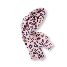 Детский шарф для девочек, шарф из хлопка и льна с леопардовым принтом, теплый зимний шарф, Новинка