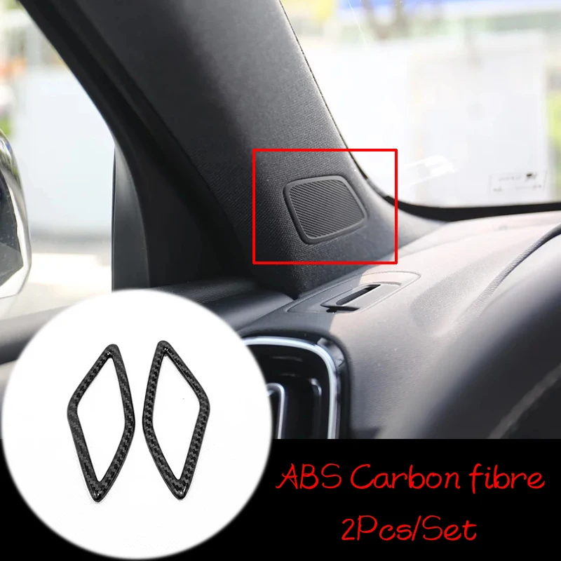 

For Volvo XC40 T5 2017 2018 2019 ABS Matte/Carbon fibre Car Front column Sound decoration cover trim styling accessories 2pcs
