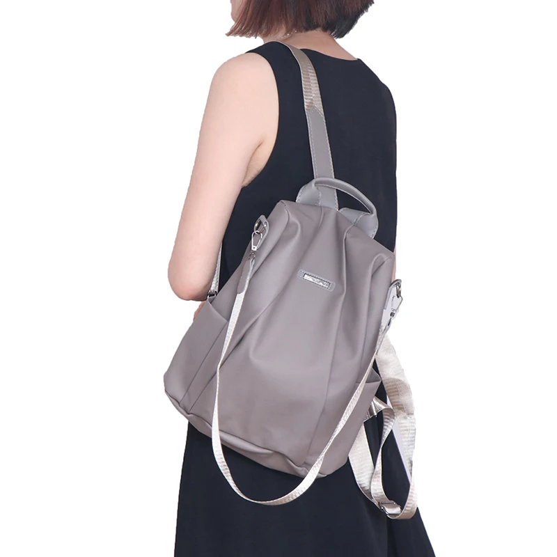 Men's Shoulder Bag oxford and metal material Portable Casual Travel Bag Anti-Theft Male Mini Crossbody Bag Black/Kahki