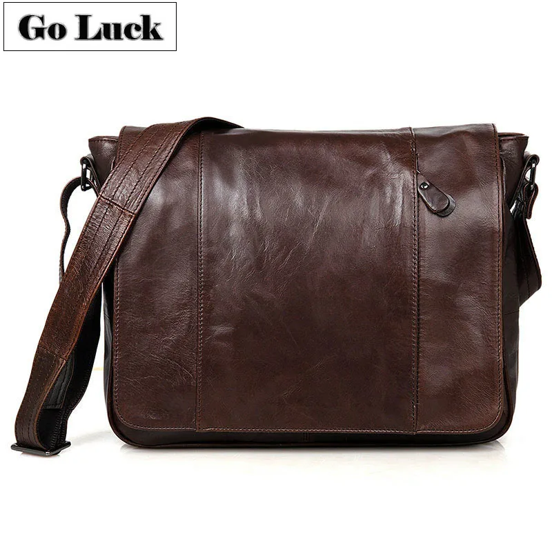 Go-Luck Merk Top-Kwaliteit Echt Leer Mannen Messenger Bag Mannen Crossbody Schoudertassen Mannelijke Koeienhuid 13' laptop Computer Pak Go-Luck Merk Top-Kwaliteit Echt Leer Mannen Messenger Bag Mannen Crossbody Schoudertassen Mannelijke Koeienhuid 13' laptop Computer Pak