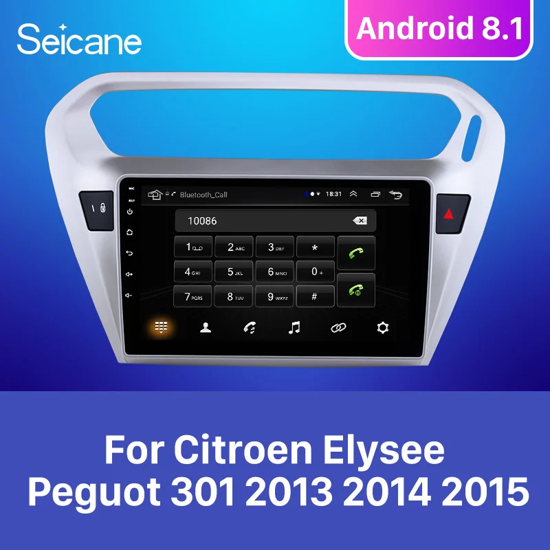 Seicane для Citroen Elysee Peguot 301 2013 Android 8,1 9 дюймов автомобильный проигрыватель gps навигация Поддержка TPMS DVR OBDII