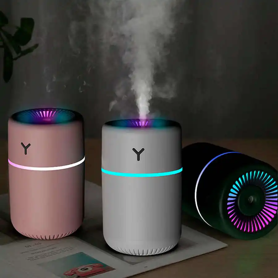 

260ml Mini Cute Air Humidifier 2 Gear Desktop Ultrasonic Aroma Essential Oil Diffuser USB Rechargeable with Colorful Light