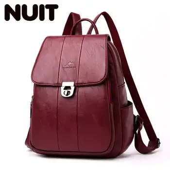 

Fashion Lock Women Backpack High Quality Leather Backpack for Teenage Girls Female School Bag Bagpack Mochila Feminina Sac A Dos