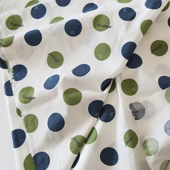 

Nordic ins blue and green dot cotton fabric clothing DIY fabric home fabric art