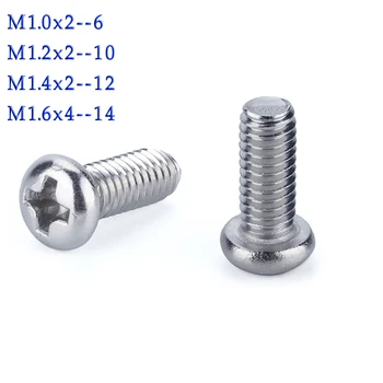 

M1.0 M1.2 M1.4 M1.6 ISO7045 DIN7985 Stainless Steel Cross Recessed Round Pan Head Screws Phillips Screws for Clocks Cellphones