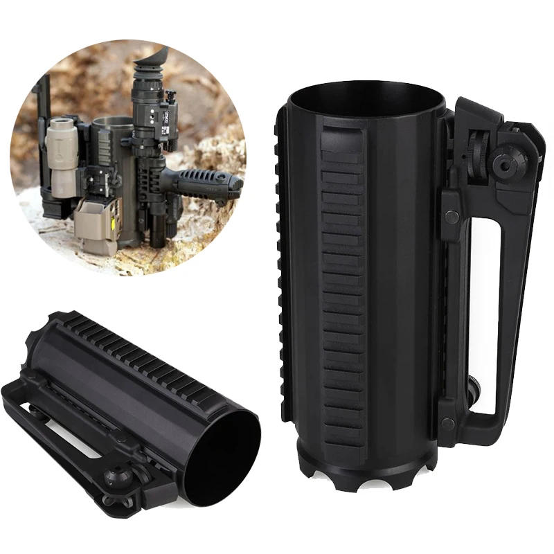 

Outdoor Water Bottle Mug Cup Detachable Tactical Rail Metal Gadget Military Portable
