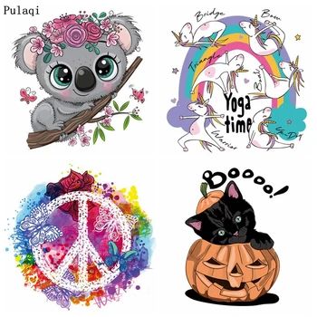 

Pulaqi Thermal Stickers Iron On Transfer For Clothes Cute Koala Heat Transfer Vinyl Applique Cloth Baby Cartoon Animal Patch DIY