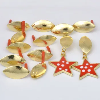 

Zinc Alloy Golden Oval Base Earrings Needle Connectors Linkers 2pcs/lot For DIY Fashion Earrings Jewelry Accessories
