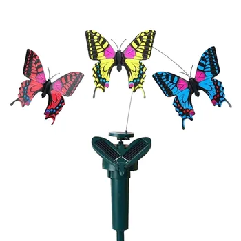 

2020 Beautiful Vibration Solar Power Dancing Flying Fluttering Butterflies Garden Decor